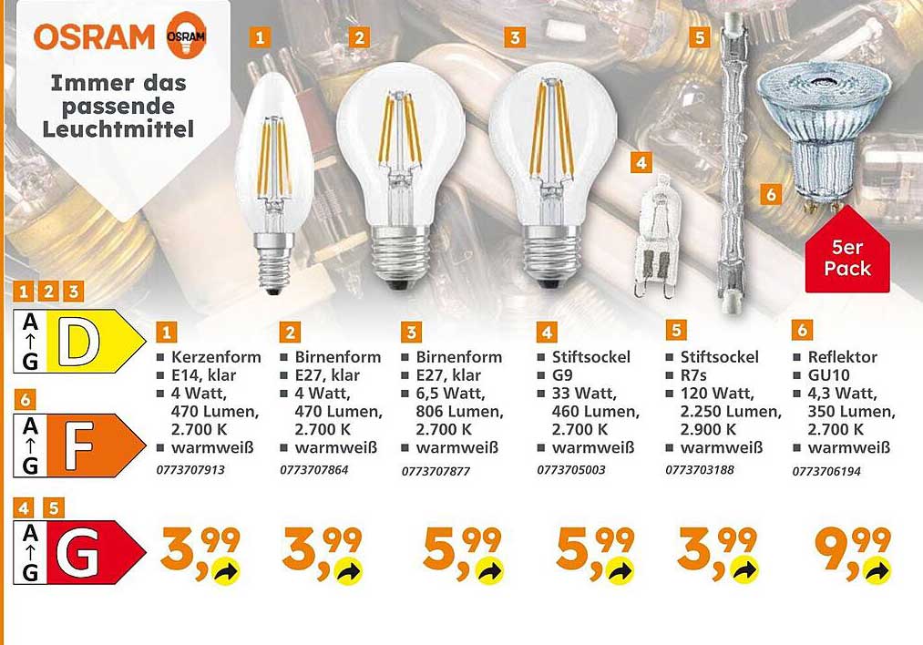OSRAM Leuchtmittel - Angebot im Globus Baumarkt