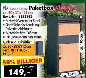 Paketbox aus verzinktem Stahl - 50% Rabatt!