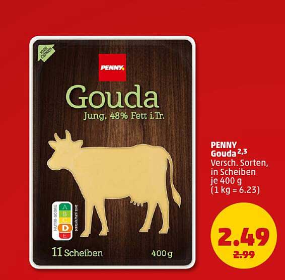 PENNY Gouda Jung, 48% Fett i.Tr. – 400 g