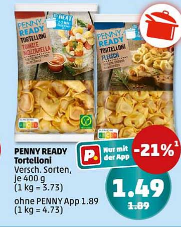 PENNY READY Tortelloni - Vielzahl an Sorten, 400 g