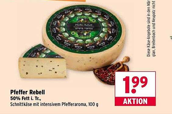 Pfeffer Rebell - Schnittkäse mit intensivem Pfefferaroma, 100 g