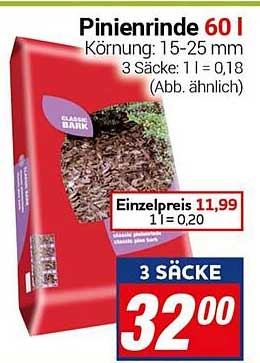 Pinienrinde 60 l – perfekte Dekoration für Garten und Blumenbeete