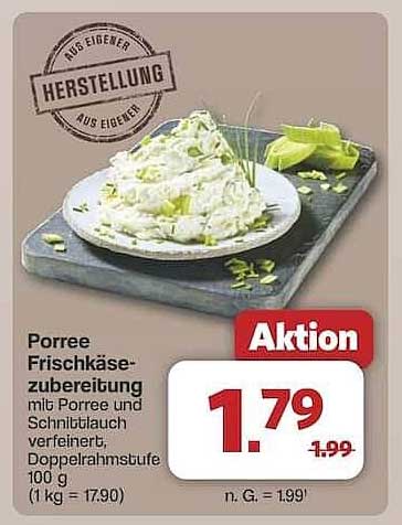 Porree Frischkäsezubereitung mit Porree und Schnittlauch