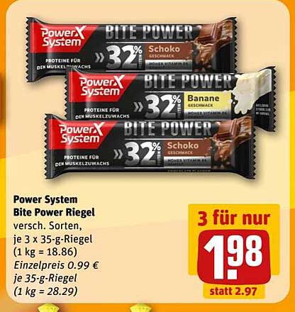 Power System Bite Power Riegel - 3 für nur 1,98 €