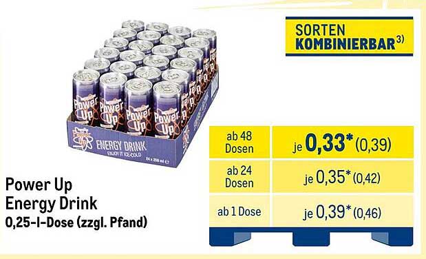 Power Up Energy Drink 0,25-I-Dose (zzgl. Pfand)