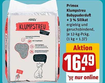 Primox Klumpstreu Babypuderduft + 3 % Silikat, ergiebig und geruchsbindend