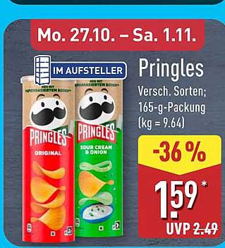 Pringles - Verschiedene Sorten; 165-g-Packung
