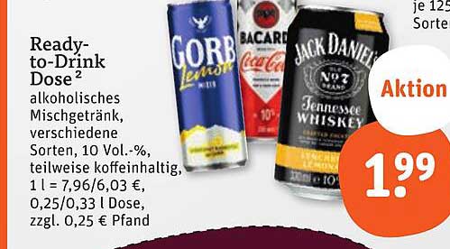 Ready-to-Drink Dose - Alkoholisches Mischgetränk