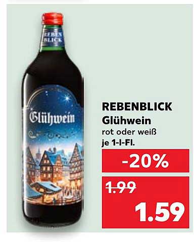 REBENBLICK Glühwein rot oder weiß je 1-l-Fl.