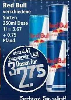 Red Bull – 3 Dosen für nur 2,75 €
