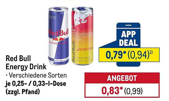 Red Bull Energy Drink – Verschiedene Sorten je 0,25-/0,33-I-Dose (zzgl. Pfand)