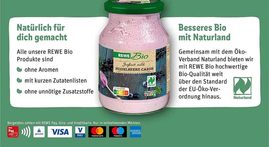 REWE Bio Joghurt mit Heidelbeere Cassis
