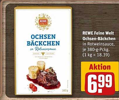 REWE Feine Welt Ochsen-Bäckchen in Rotweinsauce, je 380-g-Pckg.