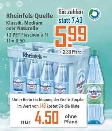 Rheinfels Quelle Klassik, Medium oder Naturelle - 12 PET-Flaschen à 1l