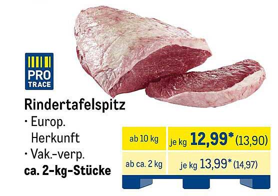 Rindertafelspitz - Europäische Herkunft, vakuumverpackt, ca. 2-kg-Stücke
