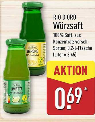 RIO D'ORO Würzsaft - 100% Saft aus Konzentrat in verschiedenen Sorten