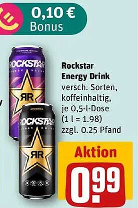 Rockstar Energy Drink - verschiedene Sorten, 0,5-L-Dose