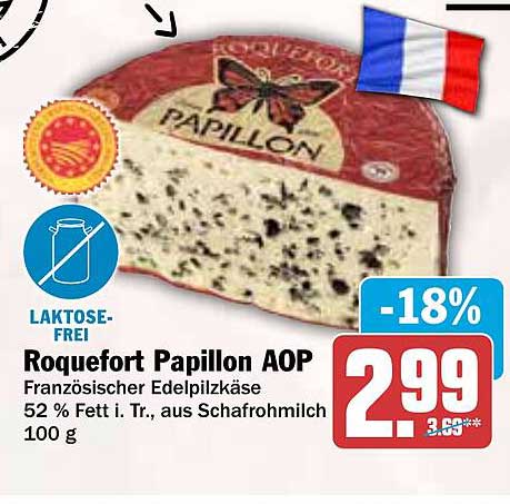 Roquefort Papillon AOP – Französischer Edelpilzkäse