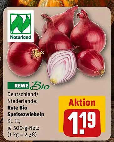 Rote Bio Speisezwiebeln kl. II, je 500-g-Netz