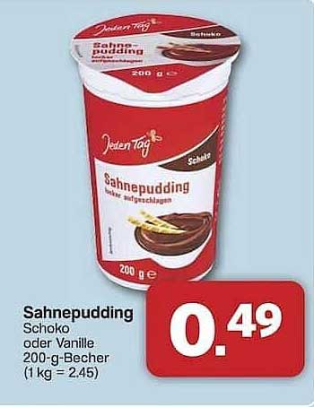 Sahnepudding Schoko oder Vanille 200-g-Becher