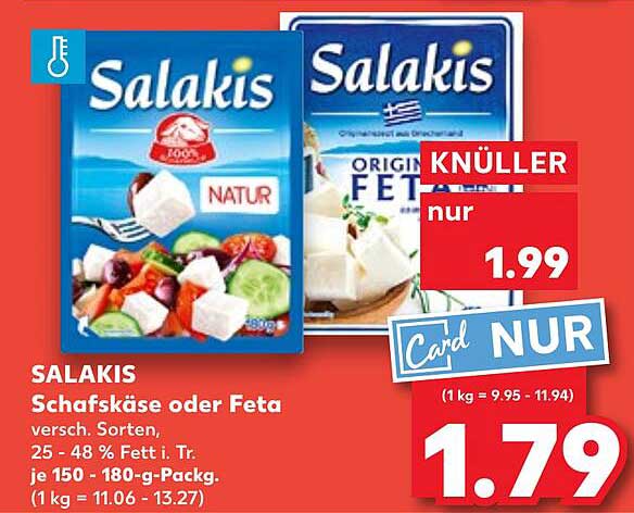 SALAKIS Schafskäse oder Feta verschiedene Sorten