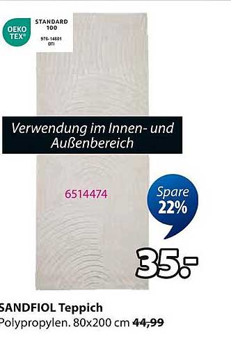 SANDFIOL Teppich - Polypropylen. 80x200 cm