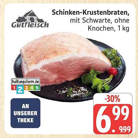 Schinken-Krustenbraten, mit Schwarte, ohne Knochen, 1 kg