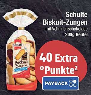 Schulte Biskuit-Zungen mit Vollmilchschokolade 200g Beutel