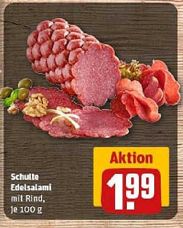 Schulte Edelsalami mit Rind, je 100 g