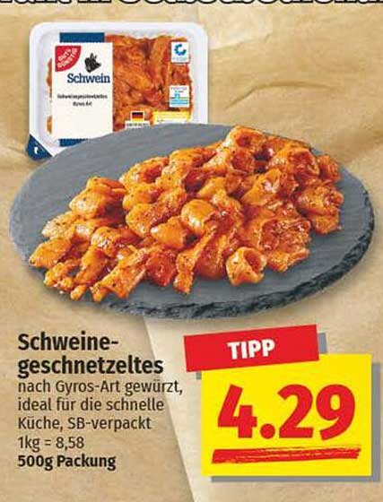 Schweinegeschnetzeltes nach Gyros-Art