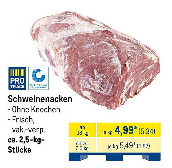 Schweinenacken - Ohne Knochen, frisch, vakuumverpackt