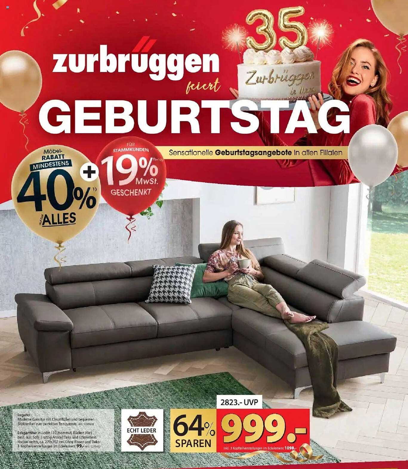 Sensationelles Geburtstagsangebot: 40% Rabatt auf Alle Möbel!