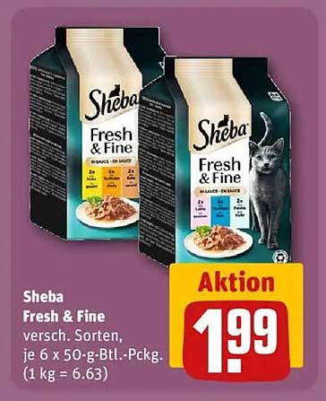 Sheba Fresh & Fine, verschiedene Sorten, je 6 x 50 g-Btl.-Pckg.