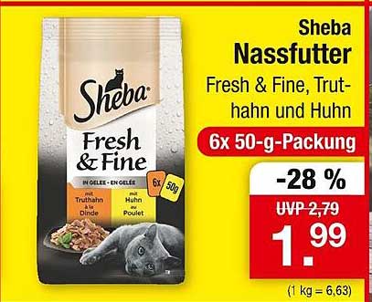 Sheba Nassfutter Fresh & Fine, Truthahn und Huhn