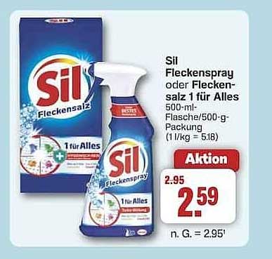 Sil Fleckenspray oder Fleckensalz 1 für Alles 500-ml-Flasche/500-g-Packung