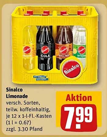 Sinalco Limonade 12 x 1-l-Fl.-Kasten