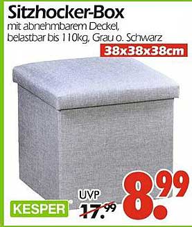 Sitzhocker-Box mit abnehmbarem Deckel