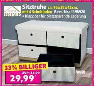 Sitztruhe mit 4 Schubladen – Praktisch und Platzsparend