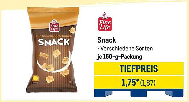 Snack mit Schinken-Geschmack – Verschiedene Sorten, 150-g-Packung