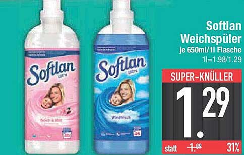 Softlan Weichspüler je 650ml/1 Flasche