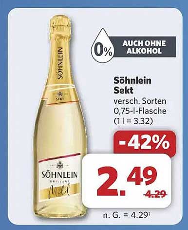 Söhnlein Sekt, verschiedene Sorten 0,75-l-Flasche