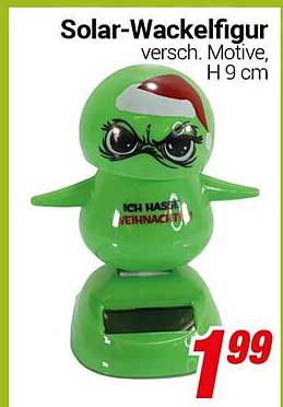 Solar-Wackelfigur versch. Motive, H 9 cm