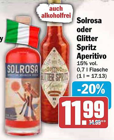 Solrosa oder Glitter Spritz Aperitivo