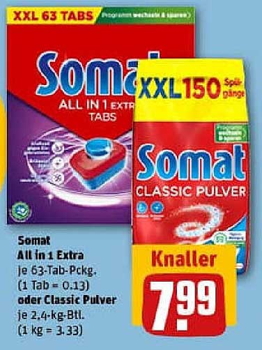 Somat All in 1 Extra und Classic Pulver