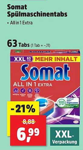 Somat Spülmaschentabs - All in 1 Extra (63 Tabs)