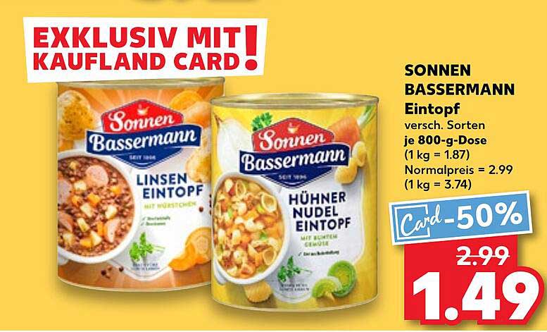 SONNEN BASSERMANN Eintopf 800-g-Dose - Verschiedene Sorten
