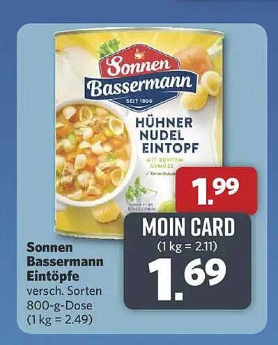 Sonnen Bassermann Hühnermudel Eintopf 800-g Dose