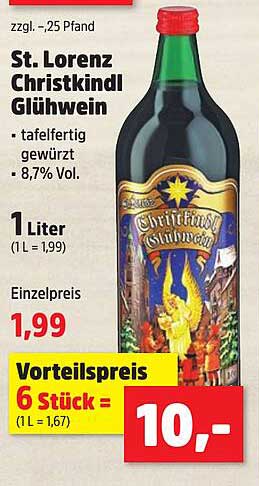 St. Lorenz Christkindl Glühwein 1 Liter