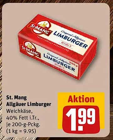 St. Mang Allgäuer Limburger - Weichkäse 200 g