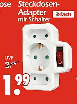 Steckdosen-Adapter mit Schalter – 3-fach